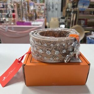 Montana West Brown Floral Tooled Rhinestone Guitar Handbag Strap PST-1005BR NEW